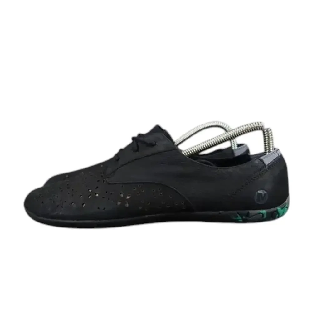 Merrell Shoes Womens 8 Casual Leather Sneakers Black Mimix Maze Eyelet Laser Cut